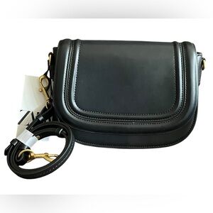 New Zara Black Saddle Bag